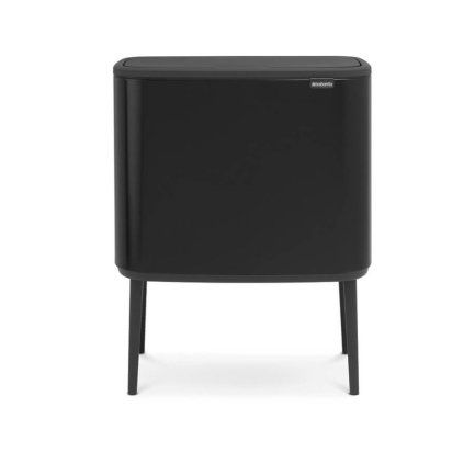 Coș de gunoi cu capac sensibil la atingere BO 11 + 23 l, negru mat, Brabantia