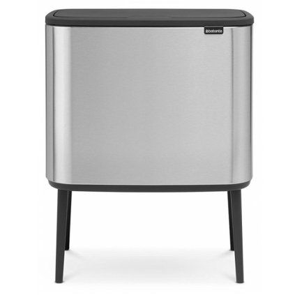 Coș de gunoi cu capac sensibil la atingere BO 11 + 23 l, oțel mat, Brabantia