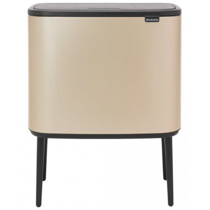 Coș de gunoi cu capac sensibil la atingere TOUCH BIN 3 x 11 l, șampanie, Brabantia