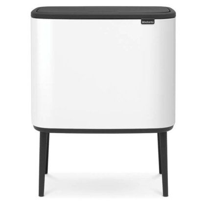 Coș de gunoi cu capac sensibil la atingere BO 3 x 11 l, alb, Brabantia