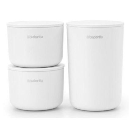 Borcane depozitare pentru bucătărie, set de 3 buc, alb, Brabantia