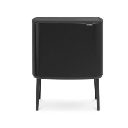 Coș de gunoi cu capac sensibil la atingere BO 3 x 11 l, negru mat, Brabantia