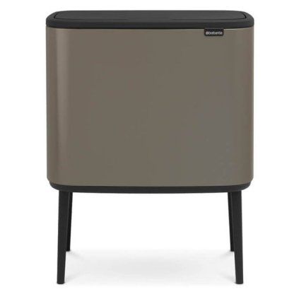 Coș de gunoi cu capac sensibil la atingere BO 3 x 11 l, platină, Brabantia