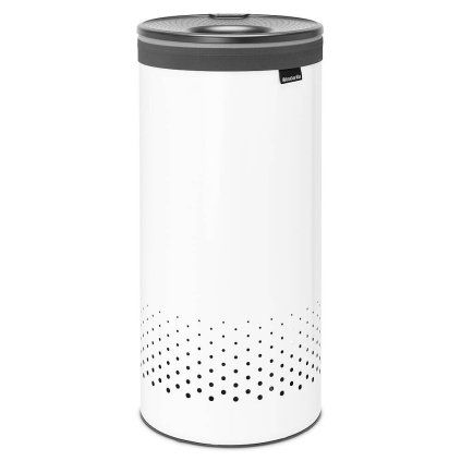 Coș de rufe 35 l, cu capac din plastic, alb, Brabantia