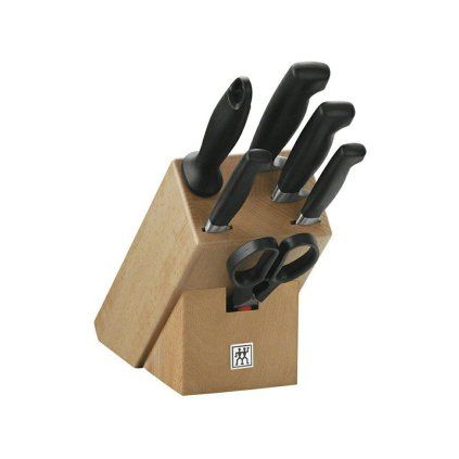Suport pentru cuțite de bloc FOUR STAR, 7 buc, cu dispozitiv de honuit și foarfecă, Zwilling