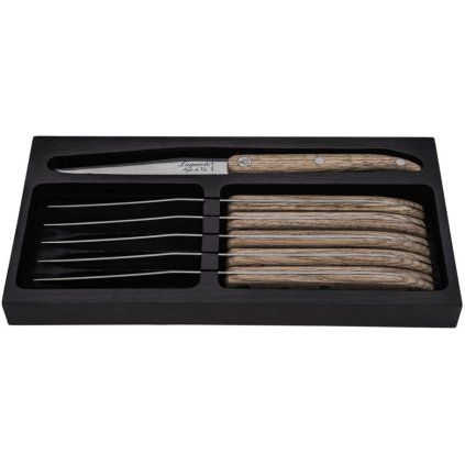 Set cuțite pentru friptură INNOVATION, 6 buc, mâner de stejar, Laguiole