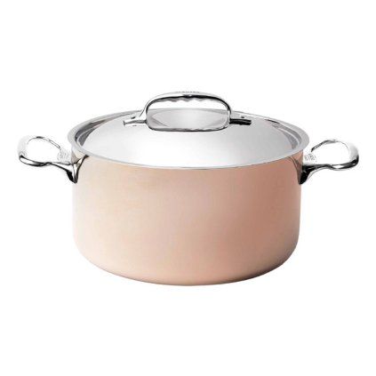 Oală din cupru cu mânere din oțel inoxidabil Ø 28 cm Inocuivre de Buyer