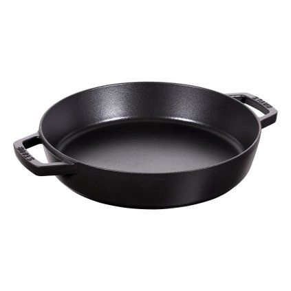 Tigaie pentru servire 26 cm, neagră, din fontă, Staub