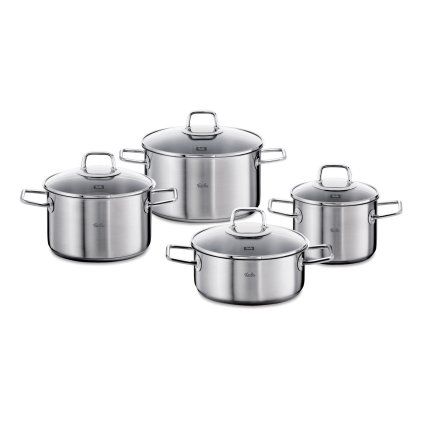 Set de vase pentru gătit VISEO, set de 4 buc, inox, Fissler