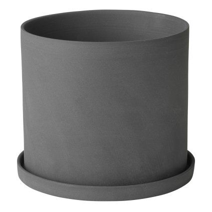 Ghiveci de flori NONA, 12,5 cm, gri închis, Blomus