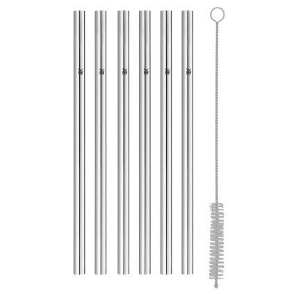 Paie de băut 18 cm, set de 6 buc, cu perie, din oțel inoxidabil, WMF