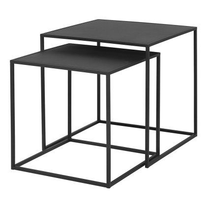 Masă laterală FERA, set de 2 buc, negru, Blomus