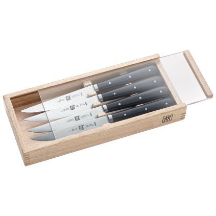 Set cuțit de friptură în cutie de lemn Zwilling 4 buc