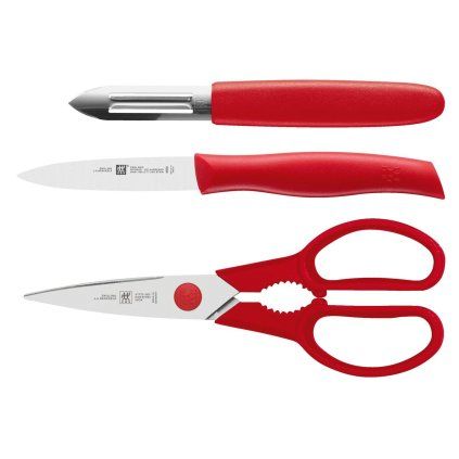 Cuțit pentru legume TWIN GRIP într-un set, 3 buc, cu decojitor de legume și foarfecă, Zwilling