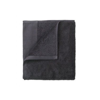 Prosop pentru mâini RIVA set de 4 buc, 30 x 30 cm, gri închis, Blomus