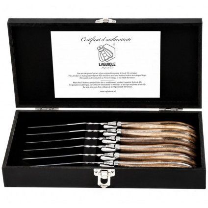 Set cuțite de friptură LAGUIOLE LUXURY , 6 buc măslină, Laguiole