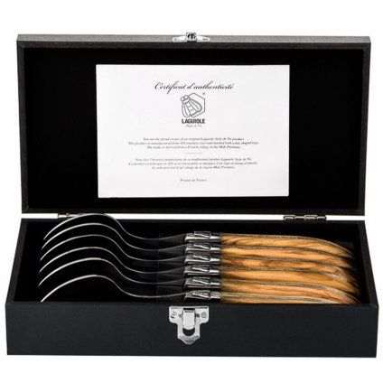 Lingură de masă LAGUIOLE LUXURY, set de 6 buc, din lemn de măslin, Laguiole