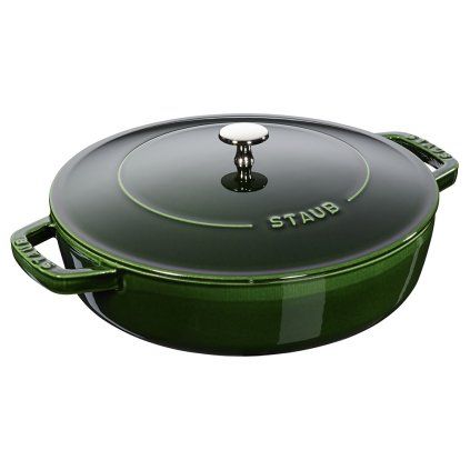 Capac pentru cratiță 24 cm, capac cu autoetanșare, fontă, busuioc, Staub