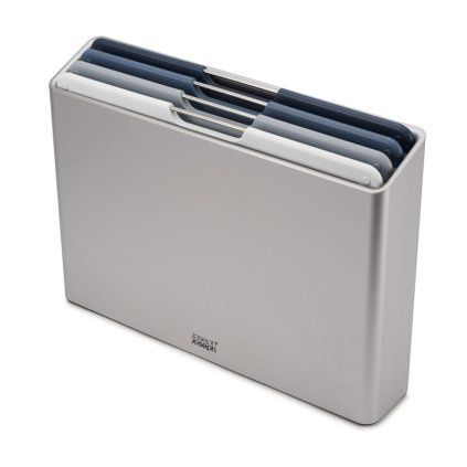 Tocător FOLIO4 L 60193, set de 4 buc, cu suport, albastru, plastic, Joseph Joseph
