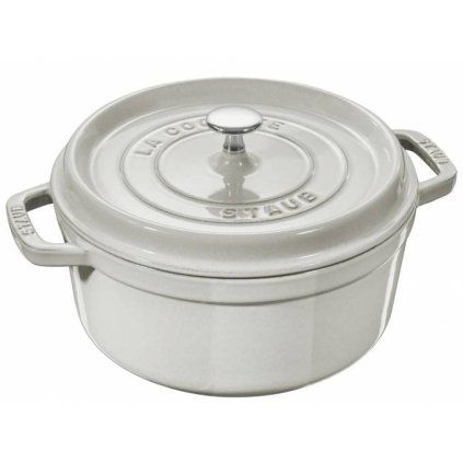 Oală COCOTTE 28 cm, rotundă, trufă albă, fontă, Staub