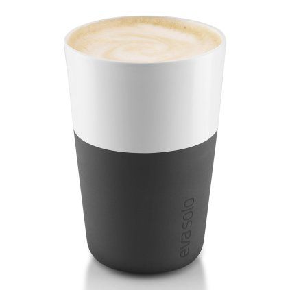 Căni termice pentru café latte 360 ml 2 bucăți Negru de carbon Eva Trio
