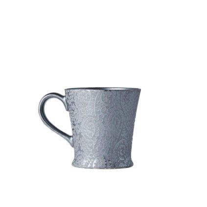 Cană BLACK SCROLL 200 ml, argintiu, ceramică, MIJ