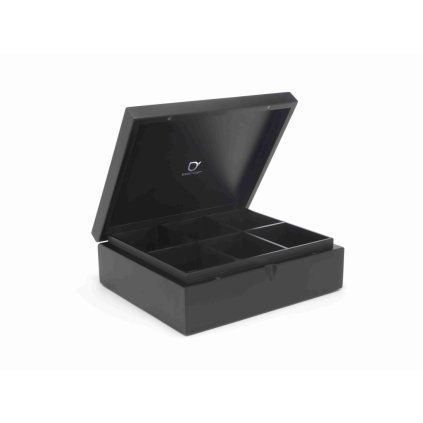 Organizator pentru pliculețe de ceai, 6 compartimente, negru, Bredemeijer