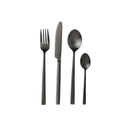 Set tacâmuri pentru masă 16 buc, negru, Bitz