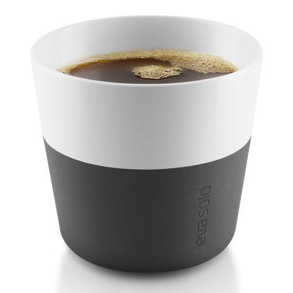 Căni termice pentru cafea Lungo 230 ml 2 bucăți Negru carbon Eva Trio