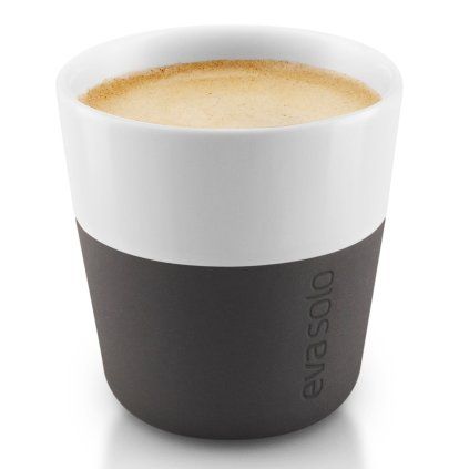 Set 2 căni termo pentru espresso 80 ml Negru carbon Eva Trio