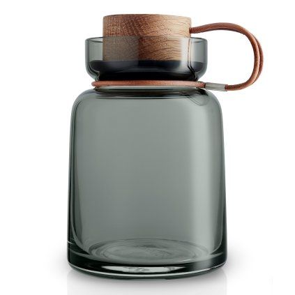 Borcan de depozitare pentru bucătărie din sticlă fumurie Silhouette 0,7 l Eva Trio