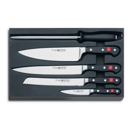 Set cuțite CLASSIC, 5 buc, cu tijă pentru ascuțit, Wüsthof