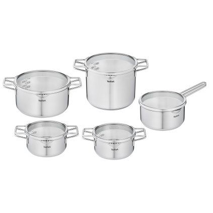 Set de vase pentru gătit NORDICA, set de 10 buc, inox, Tefal