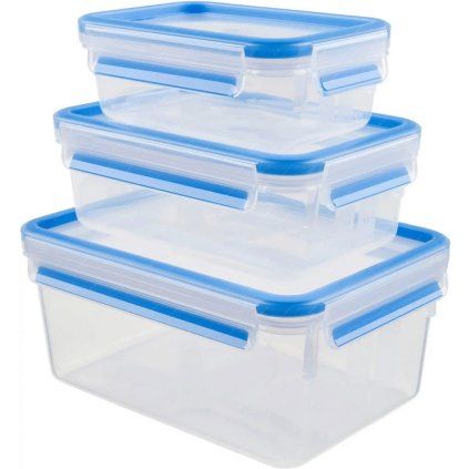 Recipient pentru depozitarea alimentelor MASTER SEAL FRESH, set de 3 buc, albastru, plastic, Tefal