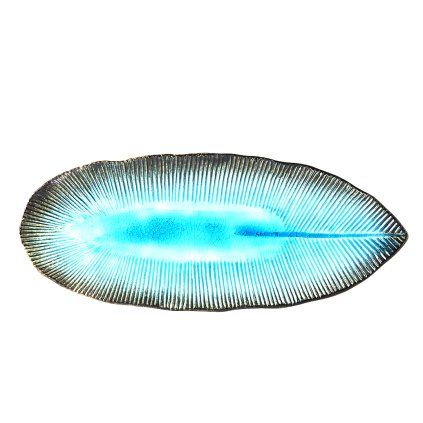 Farfurie ovală Sky Blue Ridge, 32,5 x 13,5 cm, MIJ