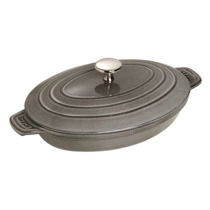 Vas de copt din fontă cu capac, gri grafit, 23 x 17 cm, Staub