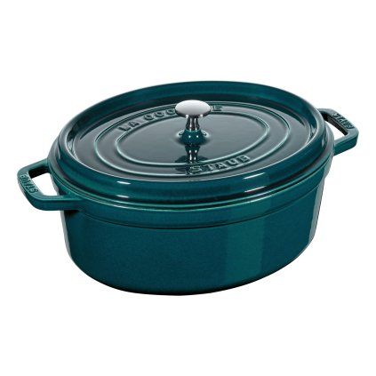 Capac pentru cratiță 31 cm, albastru marin, din fontă, Staub