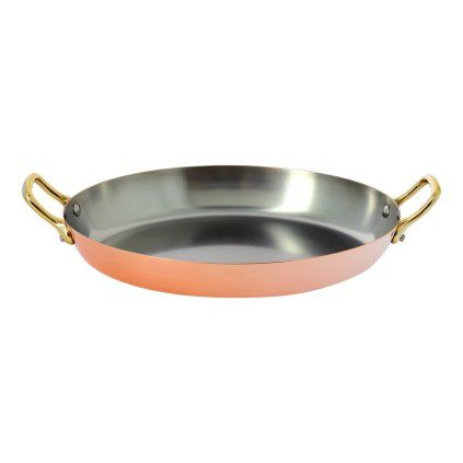 Tigaie ovală de servire din cupru cu mânere din bronz 36 cm Inocuivre de Buyer