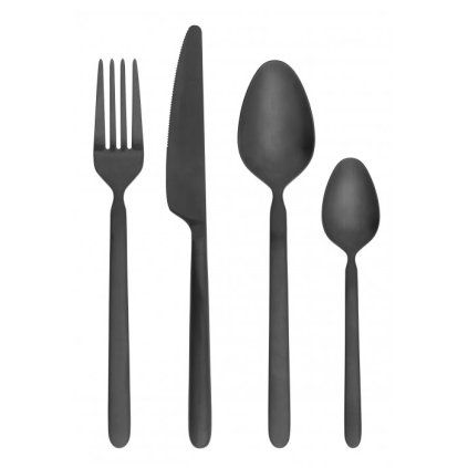 Set de tacâmuri de masă STELLA, 16 buc, negru, Blomus