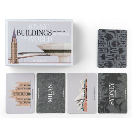 Joc de memorie ICONIC BUILDINGS, 50 buc, Printworks