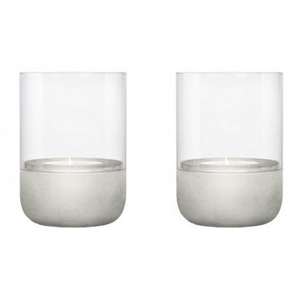 Suport pentru lumânări CALMA 9 cm, set de 2 buc, gri, beton, Blomus