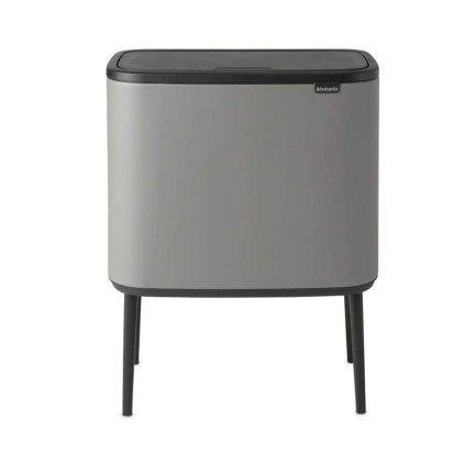 Coș de gunoi cu capac sensibil la atingere BO TOUCH BIN, 3 x 11 l, gri mineral, Brabantia