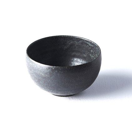 Bol ceramică 13 cm, 500 ml, negru, ceramică, MIJ