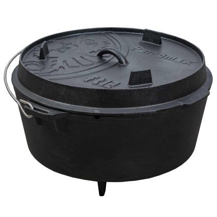Oală de gătit în aer liber FT12, 12,8 l, cu picioare, fontă, Petromax