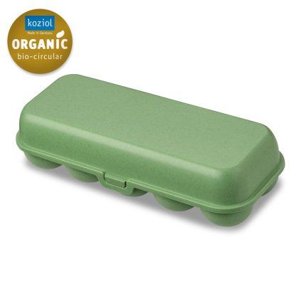 Recipient depozitare ouă EGGS TO GO, 28 cm, pentru 10 ouă, verde frunză, Koziol