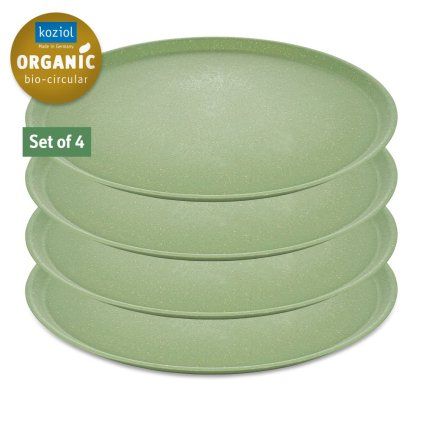 Platou din plastic CONNECT, set de 4 buc, 25,5 cm, verde frunză naturală, Koziol