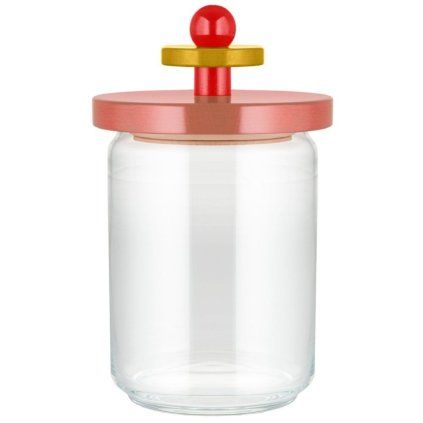 Borcan de depozitare pentru bucătărie 100 COLLECTION, 1 l, roz, sticlă, Alessi