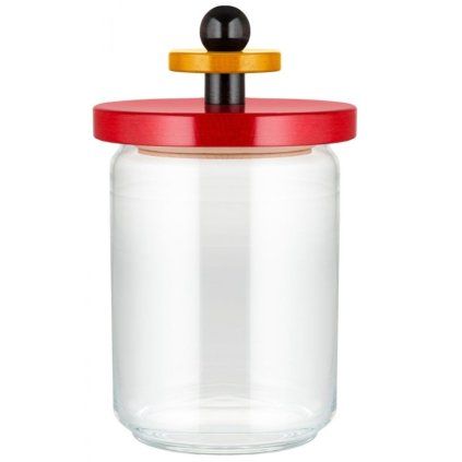 Borcan de depozitare pentru bucătărie 100 COLLECTION, 1 l, roșu, sticlă, Alessi