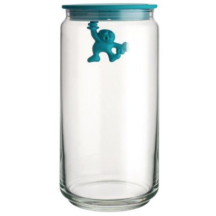 Borcan de depozitare pentru bucătărie GIANNI 1,4 l, capac albastru, sticlă, Alessi