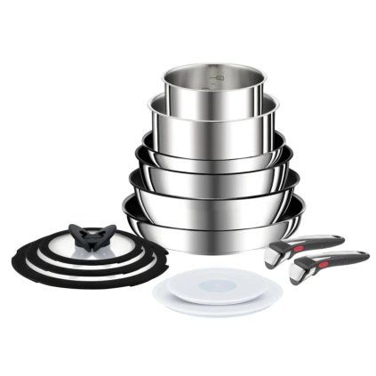 Set de vase pentru gătit INGENIO PREFERENCE ON L9749432, set de 13 buc, inox, Tefal